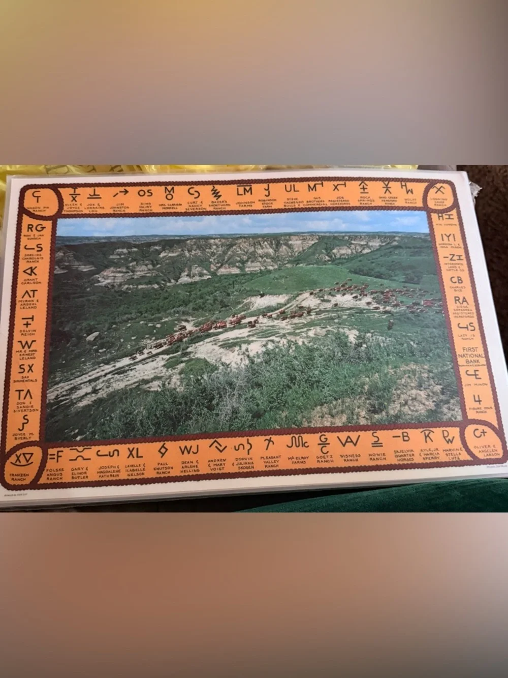 Vintage Western Ranch Brand Placemats Set of 4‎ – Cowboy Cattle Drive Rustic